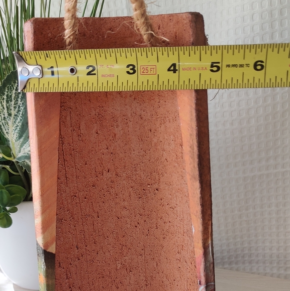 Clay Roofing Tile w/Pope John Paul ll & Blessed Virgin Mary Image Hanging decor - Picture 8 of 8